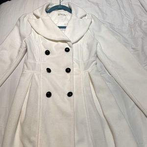 Ladies Size 2 White Pea Coat